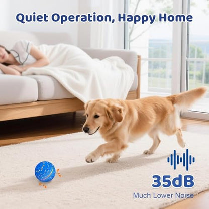Interactive Dog Toys Dog Ball for Small Medium Dogs – 3 Smart Play Modes Bouncing Interactive Pet Toy, Durable E-TPU Material with RGB Lights, Self-Rolling Toy to Relieve Dog Boredom and Anxiety