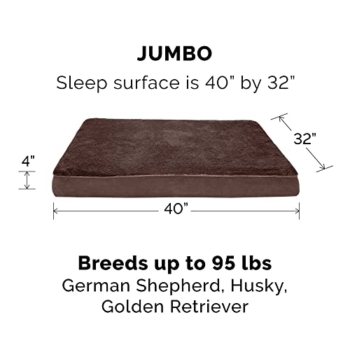 Furhaven Replacement Dog Bed Cover Ultra Plush Faux Fur & Suede Mattress, Machine Washable - Chocolate, Jumbo (X-Large) - color: Chocolate, size: Jumbo (X-Large) (Pack of 1)