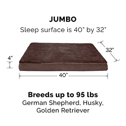Furhaven Replacement Dog Bed Cover Ultra Plush Faux Fur & Suede Mattress, Machine Washable - Chocolate, Jumbo (X-Large) - color: Chocolate, size: Jumbo (X-Large) (Pack of 1)
