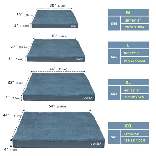 Large Dog Crate Bed Mats Orthopedic Dog Bed, Egg Crate Foam Waterproof Dogs Pad with Washable Removable Cover, a Squeaker Toy as Gift - size: Large-36"x27"x3"