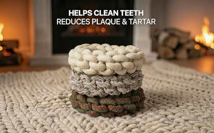 Pet Cotton Ring Dog Toy, Braided Rope Chew Ring for Medium and Large Dogs, 20x20x5cm, Durable Training Toy (Natural) - color: Natural