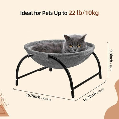LIFLIX Raised Cat Hammock Bed, Pet Bed for for Indoor Cats, Standing Cat Cot with Washable Plush,17.1 x 17 x 9.5 inches - size: Medium