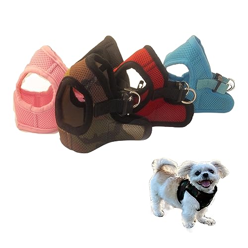 Soft No Pull Step-in Dog Harness Small Dog XXS XS Vest for Teacup, Chihuahua, Yorkie, Pomeranian Dog Vest Harness for Puppy Comfy Camo Mesh for Puppies (LG 16"-17.5" 9-12 lbs) - color: Camo, size: LG 16"-17.5" 9-12 lbs
