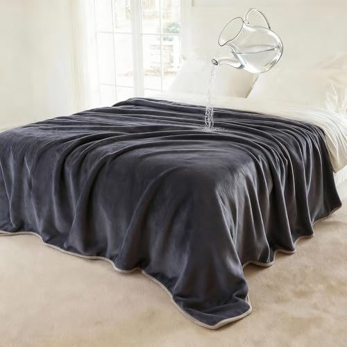 100% Waterproof Blanket for Couch, Reversible Fleece Love Blanket, Spill-Proof Dog Throw for Camping, Navy/Light Beige 60x80 inches - color: Navy/Light Beige, size: 60"x80"