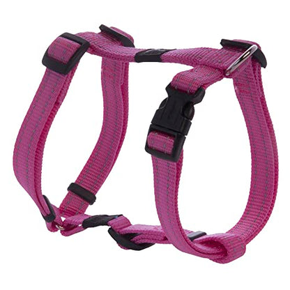 Reflective Adjustable Dog H Harness for Small to Medium Dogs; matching collar and leash available, Pink - color: Pink