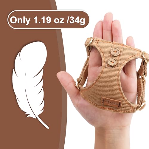 No Pull Dog Harness with Multifunction Dog Leash, Soft Adjustable, Escape Proof, Classic Style, Khaki Camel, S - color: Button-Khaki Camel, size: S