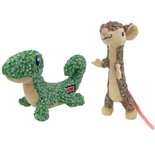 KONG Luvs Crinkle Textured Cat Toy Stuffed with Catnip (Mouse/Lizard Combo) - style: Mouse/Lizard Combo