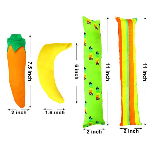 Youngever 4 Pack Cat Kicker Toys for Kitty, Puppy & Kitten - Interactive Cat Toys with Cotton Fabric