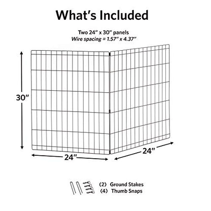 MidWest Homes for Pets Universal Pet Playpen 2-Panel Extension Kit | Fits Metal 30-Inch Dog Pens | Kit Measures, 24x30 Inch (Pack of 2) - color: Black, size: 30H-Inch Pen Extension Panel