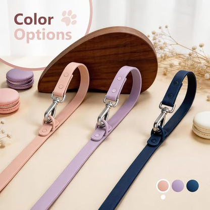 Waterproof Dog Leash, Easy to Clean, Pink PVC Leash with Multifunctional Dual Hooks, Adjustable 3ft-6ft for Walking, Heel Training, Swimming (Blush Pink) - color: Blush Pink