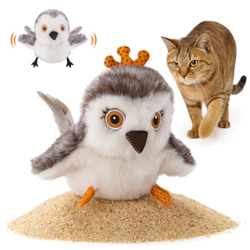 Interactive Flappy Bird Cat Toy – Sandpiper with Flapping & Chirping Sounds, Indoor Play & Exercise Toy for Cats (Does Not Fly) - color: Sandpiper