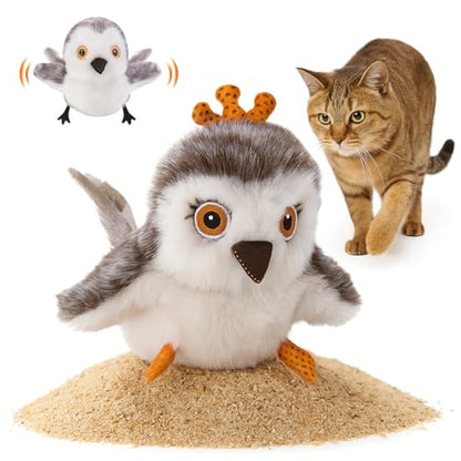 Interactive Flappy Bird Cat Toy – Sandpiper with Flapping & Chirping Sounds, Indoor Play & Exercise Toy for Cats (Does Not Fly) - color: Sandpiper