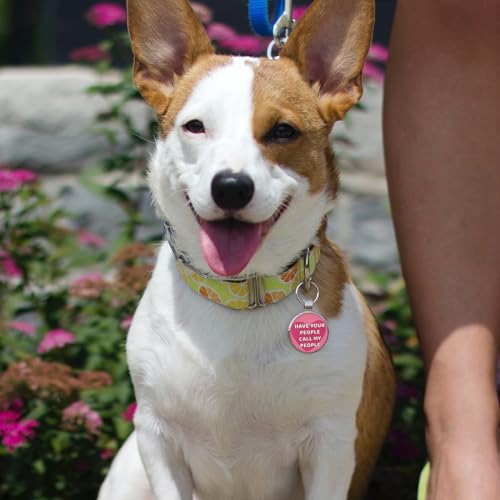 QR Code Pet ID | Personalized Dog & Cat Collar Tag | Online Profile with Instant Scanned Location Alert Email - style: Have your people-Pink