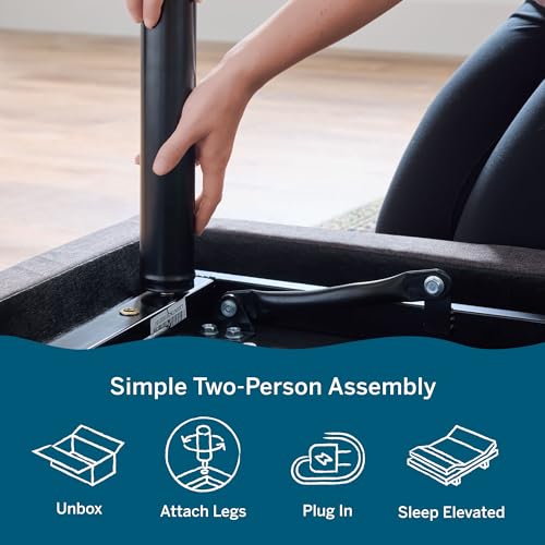 LUCID L300 Adjustable Bed Frame - Head and Foot Incline - USB - Wireless Remote - Easy 2 Person Assembly - Quiet Motor - Relax - TV - Working - Reading - Ergonomic - Electric Bed Base - Twin XL Size - size: Twin XL, style: L300