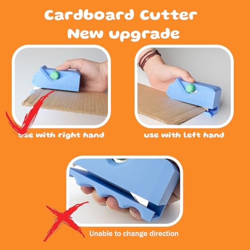 Cardboard Cutter for Cat Scratchers with 10pcs Blade,3D Printed Card Board Cutter Kids DIY Cat Scratchers Cardboard Strip Tool Machine for Cat Lovers (Light Blue) - color: Light Blue