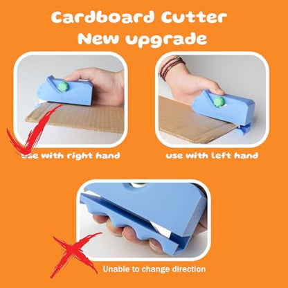 Cardboard Cutter for Cat Scratchers with 10pcs Blade,3D Printed Card Board Cutter Kids DIY Cat Scratchers Cardboard Strip Tool Machine for Cat Lovers (Light Blue) - color: Light Blue