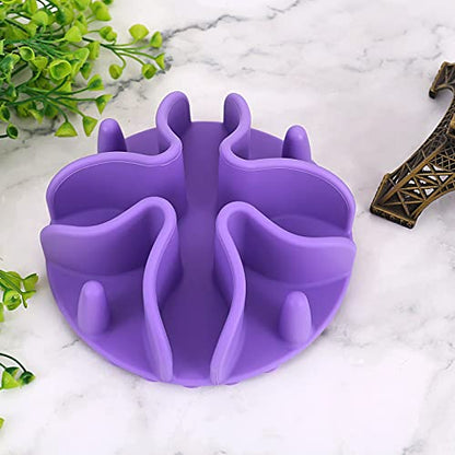 Slow Feeder Insert for Dogs & Cats, 3 Sizes Food-Grade Silicone Anti-Choking Puzzle Feeder, Non-Slip Suction Cup Design, Fits Most Bowls, Bloat Stop Pet Feeding Solution - color: Lavander, size: Small 4 inchs