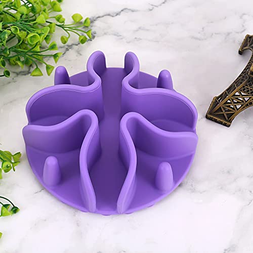 Slow Feeder Insert for Dogs & Cats, 3 Sizes Food-Grade Silicone Anti-Choking Puzzle Feeder, Non-Slip Suction Cup Design, Fits Most Bowls, Bloat Stop Pet Feeding Solution - color: Lavander, size: Large 5.5 inchs