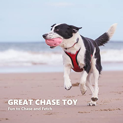 EASTBLUE Squeaky Dog Toys for Aggressive Chewers: Rubber Puppy Chew Ball with Squeaker, Almost Indestructible and Durable Pet Toy for Medium and Large Breed - color: Pink