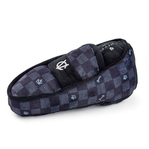 Haute Diggity Dog Chewy Vuiton Loafer Plush Squeaky Dog Toy, Soft Durable Designer-Inspired Stuffed Puppy Chew Toys for Small & Medium Dogs, Machine-Washable (Black Checker) One Size - color: Black Checker, size: One Size