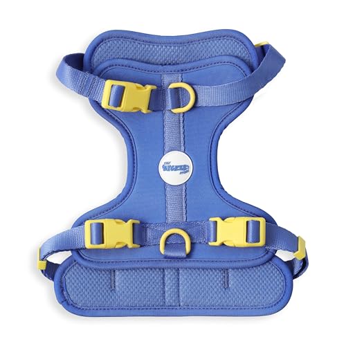 HNS1002C Arlo Medium Adjustable Soft Padded No Pull Pet Harness with 3 Buckles and 3 Leash Clips, Curaçao - color: Dark Blue, size: Medium (Chest: 18 - 28")