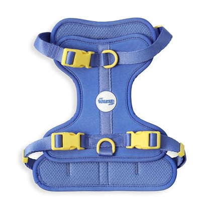 HNS1002C Arlo Medium Adjustable Soft Padded No Pull Pet Harness with 3 Buckles and 3 Leash Clips, Curaçao - color: Dark Blue, size: Medium (Chest: 18 - 28")