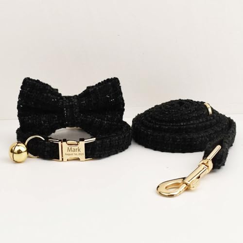 Personalized Cat Collar with Engraved Name and Phone Number - Customizable Kitten Collars for Girls (Tweed) - color: Tweed