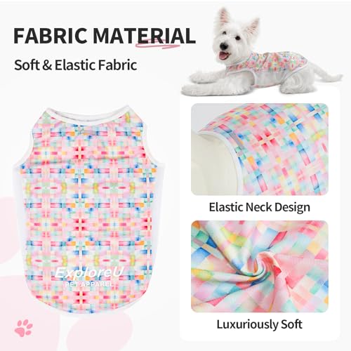 Dog Shirt, Cooling Vest Lightweight Breathable, Dog T-Shirts All-Season Sun Protection Quick Dry Soft Stretchy Reflective Tank Top - Small Medium Large Dogs (Candy Patch, Medium) - color: Candy Patch, size: Medium (24-35lbs)