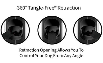 TUG 360° Tangle-Free Retractable Dog Leash with Anti-Slip Handle | 16 ft Strong Nylon Tape | One-Handed Brake, Pause, Lock (Medium, Blue) - color: Blue, size: Medium