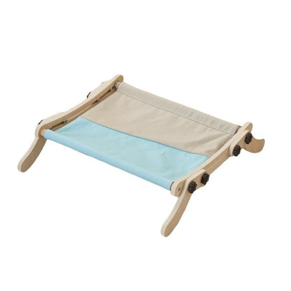Cat Window Perch, No Screws Easy to Adjust & Assemble, Adjust Wooden Seat for Kitten Bedside Windowsill, Wooden Cats Furniture - color: Gray blue