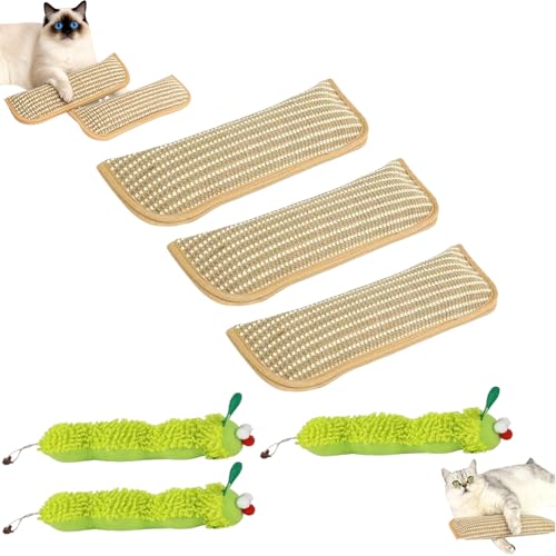 Catnip Kicker Pillow, Interactive Catnip Chew Toy, Soft Scratchable Material Feeds Your Cat’s Natural Instincts, Teeth Cleaning & Anxiety Relief (Caterpillar Style * 3PCS) - color: Caterpillar style * 3PCS