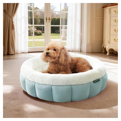 BALANCE Cat Beds for Indoor Cats, Washable Round Cat Bed, Cute Kitten Bed with Anti-Slip Bottom for Kitty and Puppy, 23 Inches, Dream Blue - color: Dream Blue, size: 23"L x 23"W x 6.5"Th