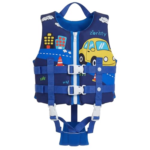 Toddler Swim Vest Neoprene Kids Float Jacket Swimming Aid for Children Girls and Boys 20-30-40-50-60-70-80Lbs with Dual Adjustable Safety Straps - color: City Cruise Blue, size: XL(Age Recommend 9+ Years)