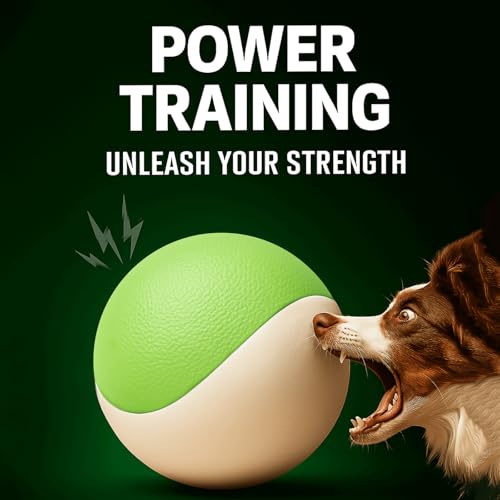 Squeaky Dog Toy – Durable Rubber Dog Ball for Medium & Large Dogs, Tough Interactive Fetch Toy for Chewers, Outdoor Training & Play Ball, Floating Water Play Gift.Green White - color: Green white