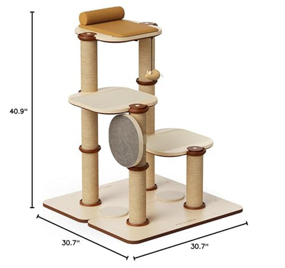 PETLIBRO Infinity Cat Tree Tower for Indoor Cats, Modular Design with Cat Bed, Toy, Felt Pads, Sisal Scratching Posts, 2-Second Setup, Sturdy Multi-Level Activity Center Cat Condo for Any Room