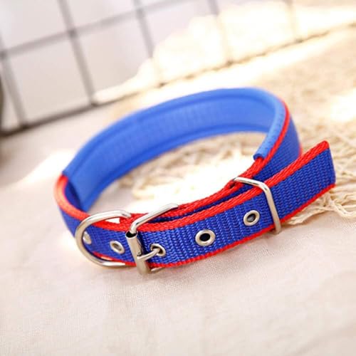 Dog Collar Large Dog Collar Nylon Big Dog Collars Comfortable Foam Padded Adjustable Dog Neck Collar for Small Medium Large Big Dogs(Blue,X-Large) - color: Blue, size: X-Large