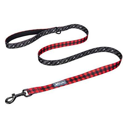 PoyPet 5 Feet Dog Leash with Padded Handle for Small Medium and Large Dogs(Checkered Red) - color: Checkered Red - 1 Handle