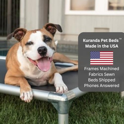 Kuranda Chewproof Elevated Dog Bed - Silver Aluminum - 25" x 18" - Heavy Duty Vinyl - Burgundy - color: Burgundy, size: Toy