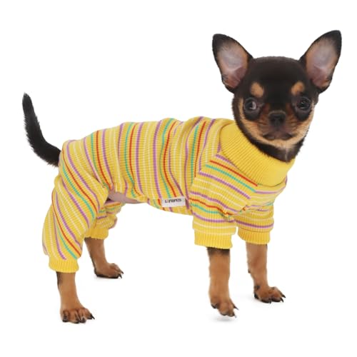 LOPHIPETS Dog Pajama Onesie for Small Dogs Teacup Chihuahua Yorkie Puppy Cat Clothes Apparel-Yellow/XXS - color: Yellow, size: XX-Small for 0.5-1.2 lbs