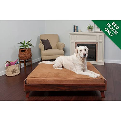 Furhaven Elevated Dog Bed Frame for 40" x 32" XL Dog Beds, Easy Assembly - Mid-Century Modern Bed Frame - Walnut, Jumbo/XL - color: Veneer Walnut, size: 40" x 32"