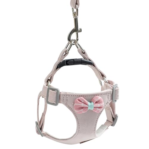 Escape Proof Dog Harness Adjustable No Pull Puppy Vest with Leash Soft Breathable Harness for Walking Pink Small - color: Pink, size: Small