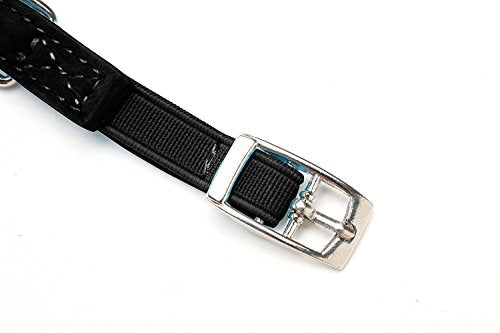 CHUKCHI Heart Bling Cat Collar with Safety Belt and Bell 8-11 Inches (Black) - color: Black