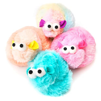 CHIWAVA 4 Packs 15 Inch Long Soft Plush Cat Toys Mice with Bell Rustle Sound Small Mouse Activity Interactive Toy - size: Plush Mice with Bell