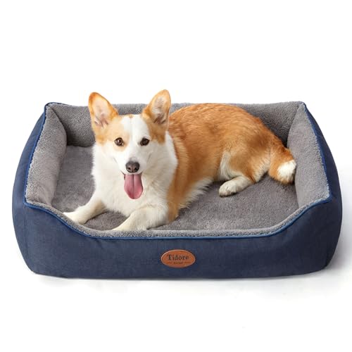 Tidore Orthopedic Dog Beds for Medium Dogs, Durable Egg Crate Foam Sofa Dog Bed wit Washable Removable Cover,Waterproof Lining,Pet Bed for Large Dogs (Navy Blue-Velvet, 31.5" L x 25.2" W x 7" Th) - color: Navy Blue-Velvet, size: 31.5"L x 25.2"W x 7"Th