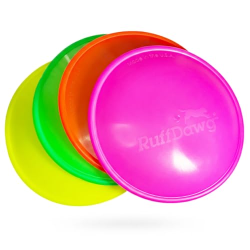 Ruff Dawg K9 Flyer – Durable, Flexible Flying Disc Dog Toy for Fetch – Safe for Teeth & Gums – High-Visibility Neon Colors – Ideal for Outdoor Play & Exercise - size: K9