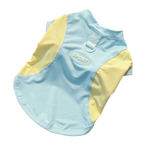 Sun Protection Dog Shirt Breathable Quick-Drying Ice Silk Dog Cooling T-Shirts Summer Pet Sleeveless Clothes for Small Medium Dogs Cats Blue L - color: Blue, size: L