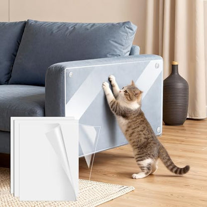 20Pack Self-Adhesive Cat Furniture Protector, Clear Couch Protector, Anti Scratch Guard for Couches, Sofas, Chairs & Armrests, Removable & Waterproof Furniture Shield with 80 Twist Pins - size: 14"x12"_12pcs+14"x6"_8pcs