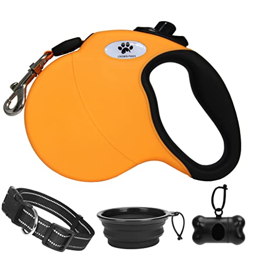 Retractable Dog Leash, 16ft Pet Walking Leash for Large Dogs Under 110 lbs, Orange L - color: orange, size: Large