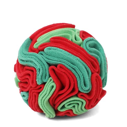 Snuffle Ball for Dogs - Interactive Dog Toys to Keep Them Busy, Dog Puzzle Toy with Soft Fabric for Small, Medium, Large Dogs Daily Companionship, Training Reward Gift - color: Red & Green, size: Small