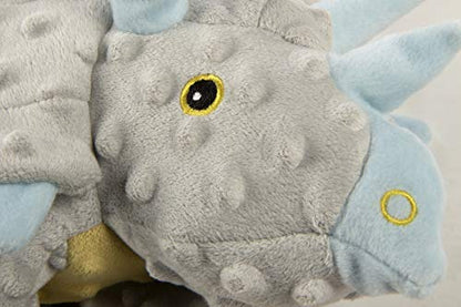 goDog Dinos Frills Squeaky Plush Dog Toy, Chew Guard Technology - Gray, Extra Large - color: Dinos Frills (Gray), size: X-Large